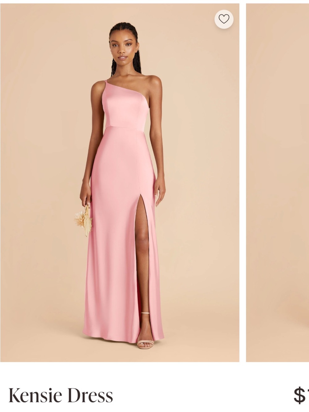 Birdy Grey One-Shoulder Bubblegum Pink Satin Gown - Picture 6 of 6